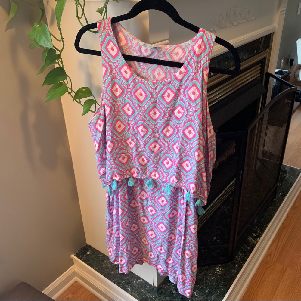 Printed summer dress with tassel detail